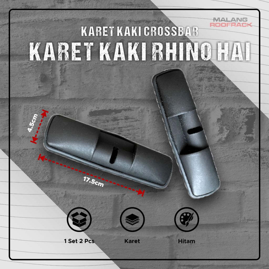 Sepasang Kaki Karet Crossbar Rhino Hai Sportrack RhinoRack