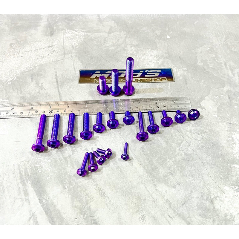 9oi BAUT DRAT 12 TITANIUM BHEAD M8X10,15,20,25,30,35,40,45,50,60,80MM BOLT TITANIUM