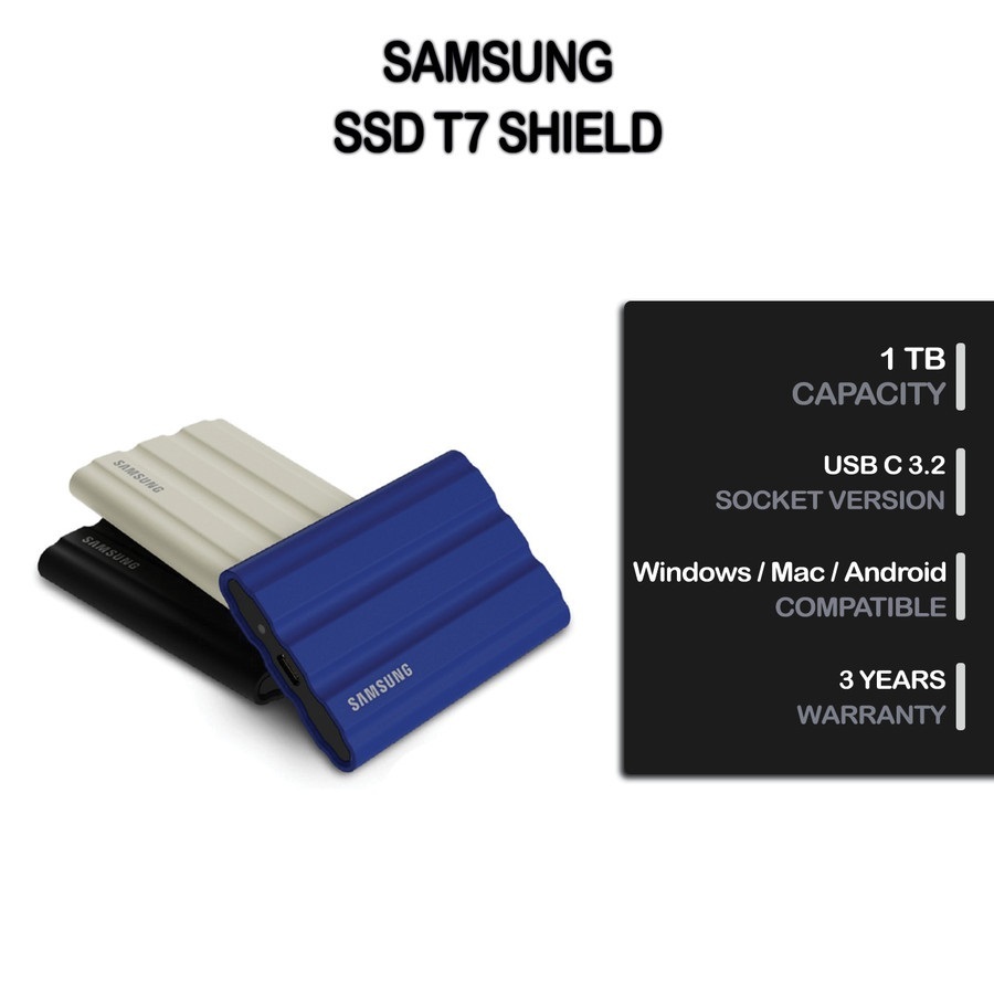 Samsung T7 SHIELD 1TB / PORTABLE SSD / USB 3.2