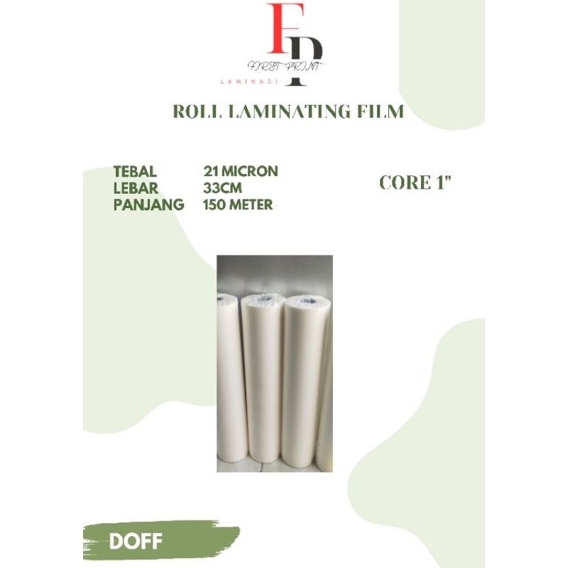 

21 MICRON DOFF PLASTIK LAMINASI / PLASTIK LAMINASI PANAS BOPP THERMAL DOFF