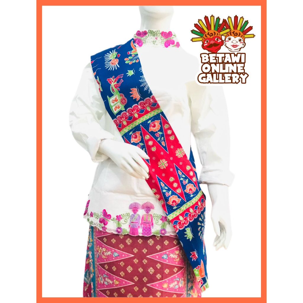 Selempang Batik Betawi Wanita / Syal Batik Wanita / Selendang Batik