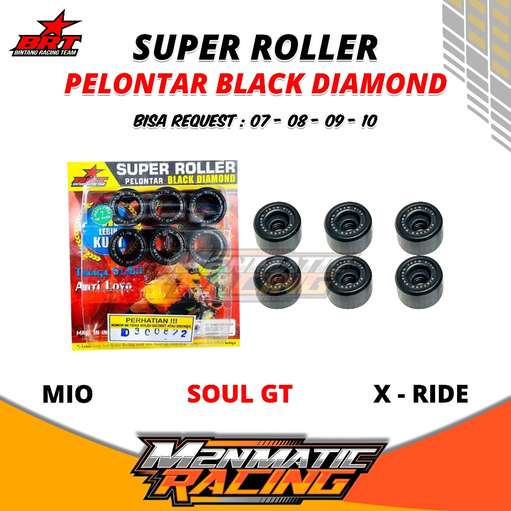 BRT-MIO KARBU ROLLER RACING BRT - BLACK DIAMOND ROLLER RACING MIO SPORTY 8 GRAM - MIO J - SOUL GT 11