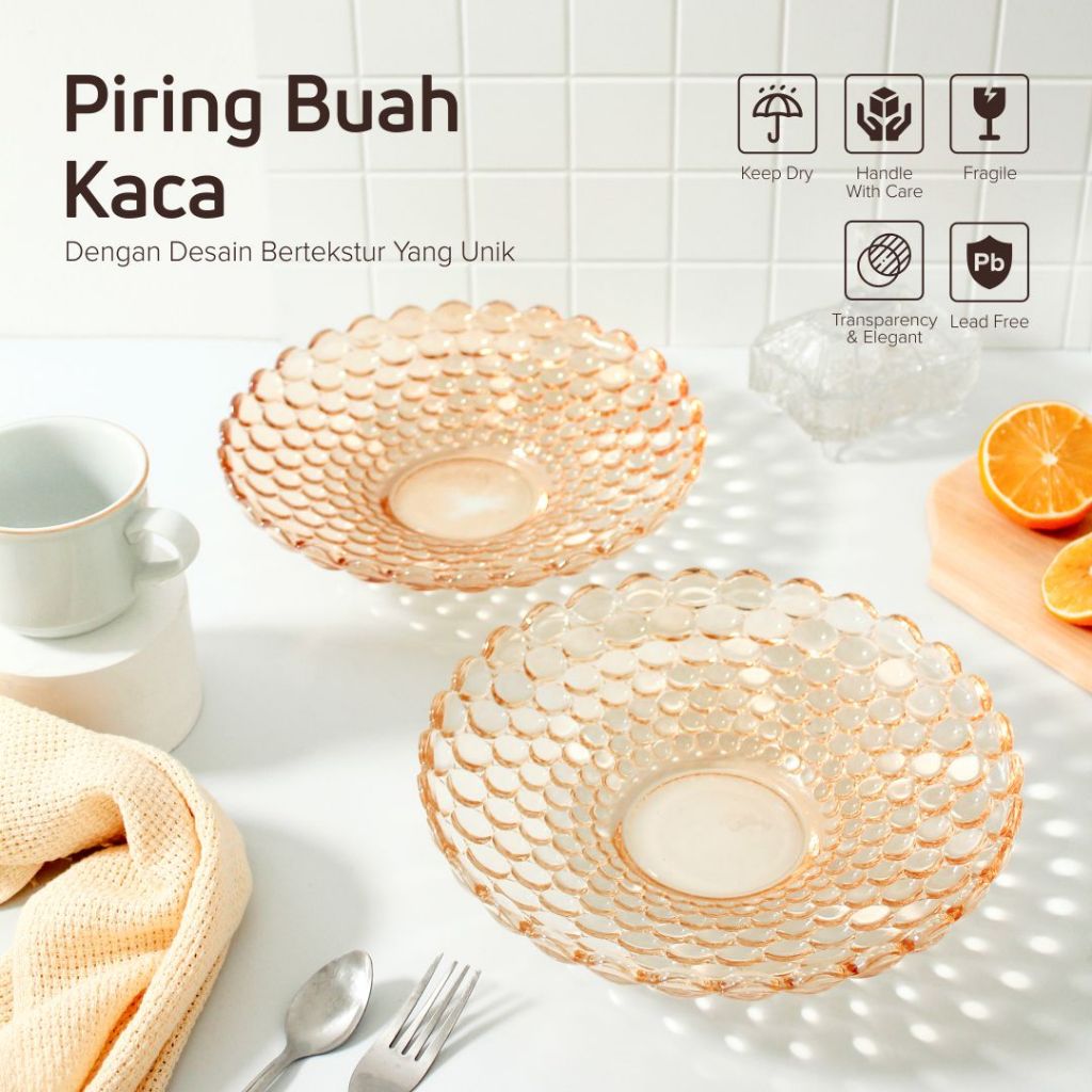 Piring Kaca Sajian Piring Serbaguna