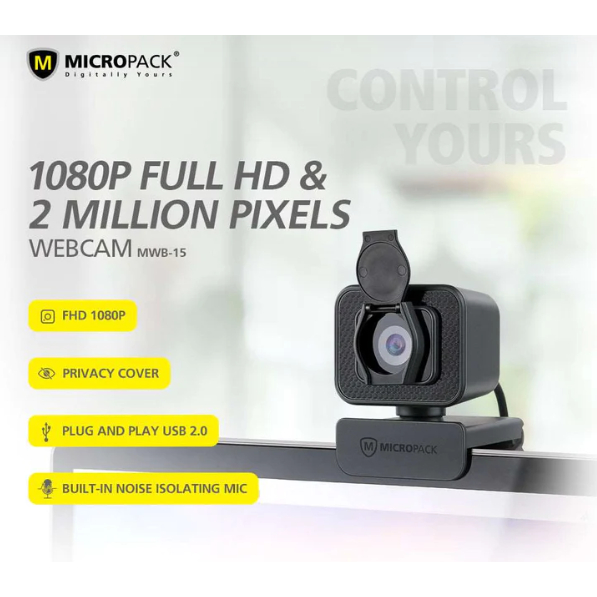 Micropack Webcam Full HD 1080P USB C Connector Pro Stream - (MWB-15)