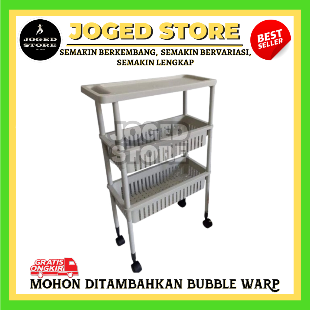 RAK PLASTIK ELCO RIOS 3 SUSUN PLASTIK + RODA | RAK 3 SUSUN PLASTIK ELCO | RAK