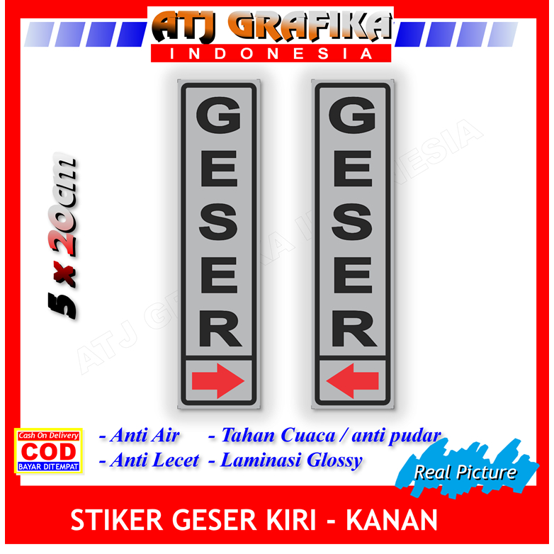 

Label stiker geser kiri kanan arah buka sticker pintu kantor toko rumah dll