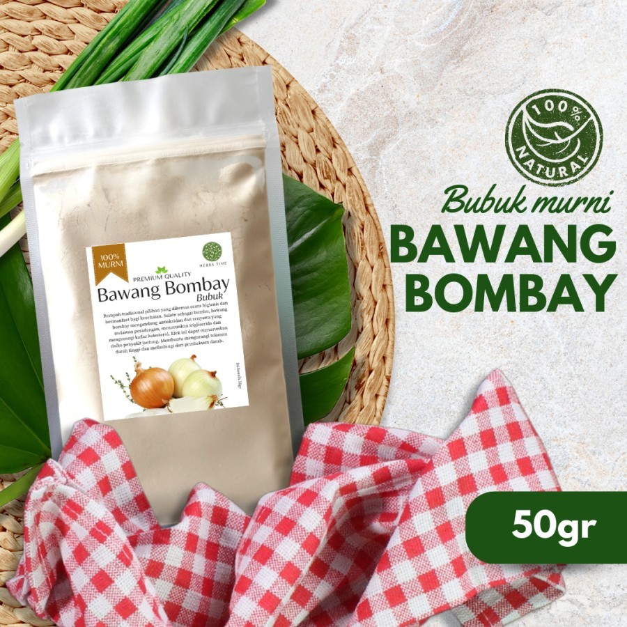 

Onion Powder Pure Bawang Bombay Bubuk Premium Herbs Time - 50gr