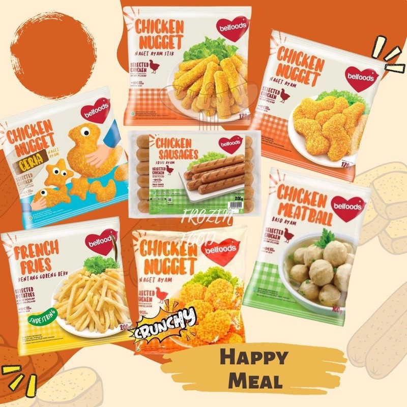 

BELFOODS Favorit Love ekonomis Naget Ayam Chicken Nugget CeRiA 170gr | Nugget S 170gr | Nugget Stick 170gr | Stick Crunchy 120gr | Crunchy 140gr | FrenchFries 175gr | Sosis 200gr | Bakso 100gr | Spicy Wings 160gr