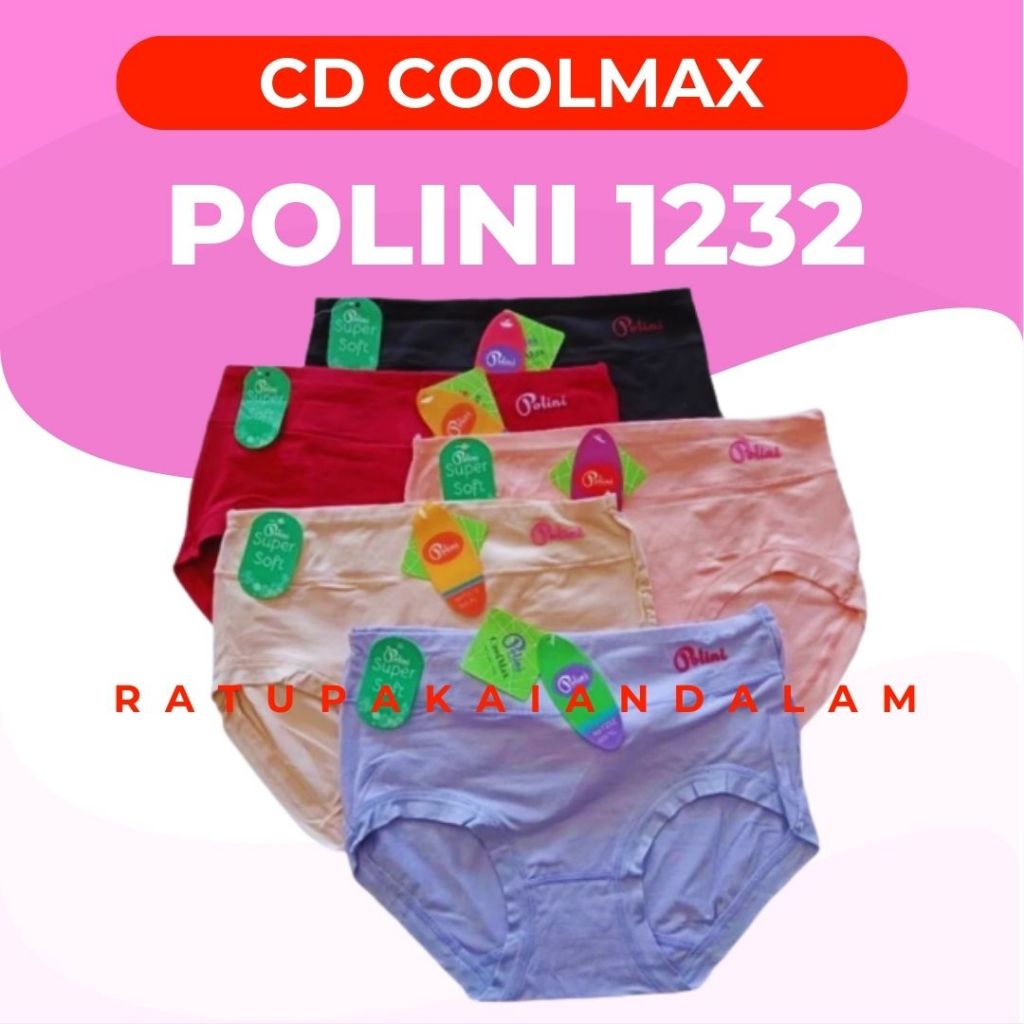[PAKET HEMAT 3 PCS] CD POLINI 1232 COOLMAX CD WANITA CELANA DALAM WANITA 1 LUSIN LUSINAN || RATUPAKA
