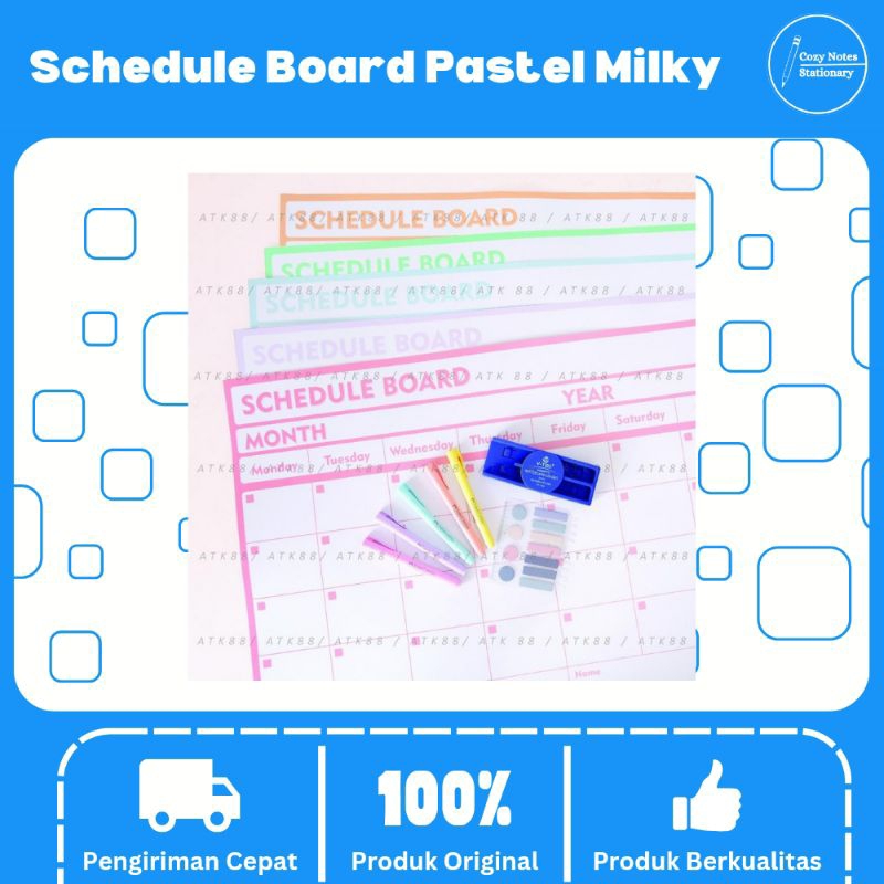 

Schedule Board Pastel Milky - Papan Jadwal