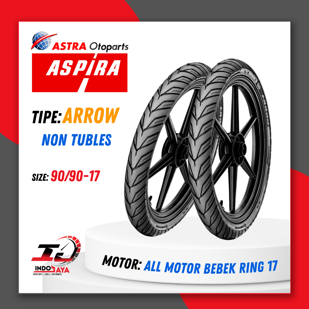 [BAYAR DI TEMPAT] BAN ASPIRA TUBETYPE (NON TUBELESS) ARROW / BAN LUAR ASPIRA RING 17 ( 90/90-17 ) BA
