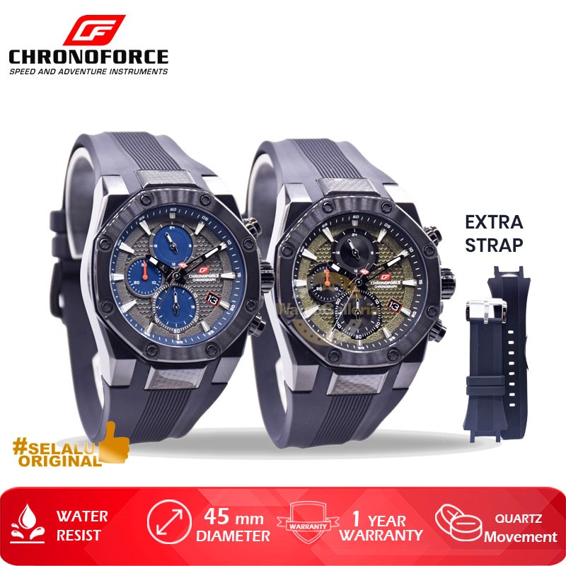 Jam Tangan Pria Chronoforce CF5349G CF-5349G Extra Strap Original