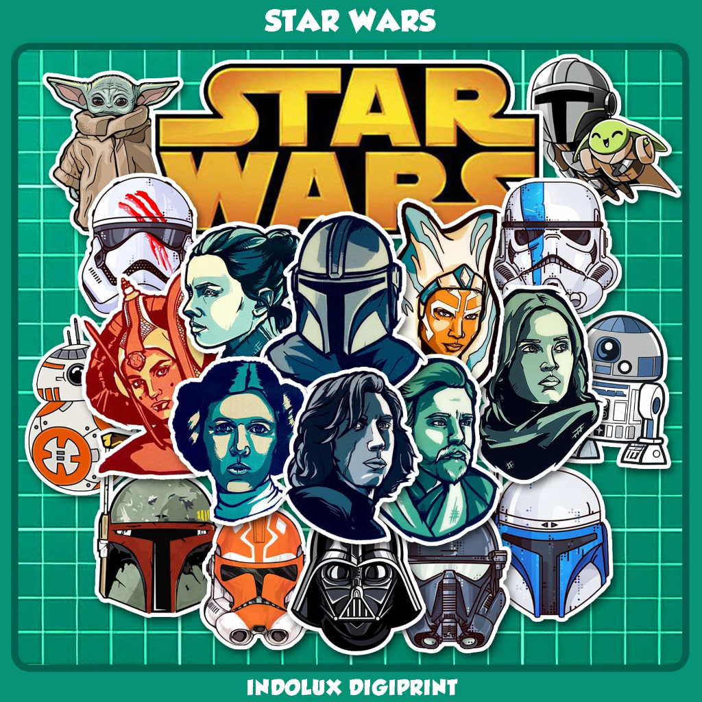 

36 Pcs Sticker Star Wars Pack Anti Air Stiker Starwars Mandalorian Untuk Case Hp Laptop Botol Tumblr