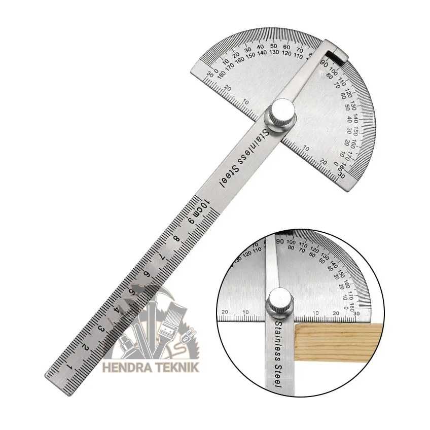 

BUSUR DERAJAT PROTRACTOR 6" ALAT UKUR SUDUT PENGGARIS KEMIRINGAN SUDUT 180 DERAJAT 145mm