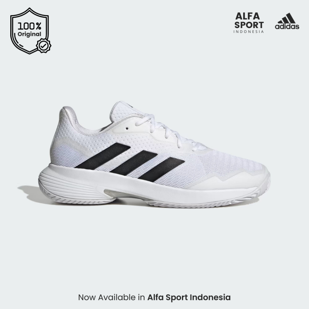 Sepatu Tenis Pria Adidas Courtjam Control Putih Putih