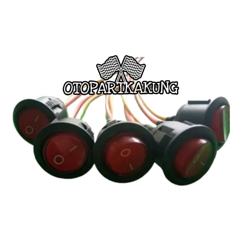 Saklar Switch Tombol Bulat On Off LED Motor Mobil Lampu Universal