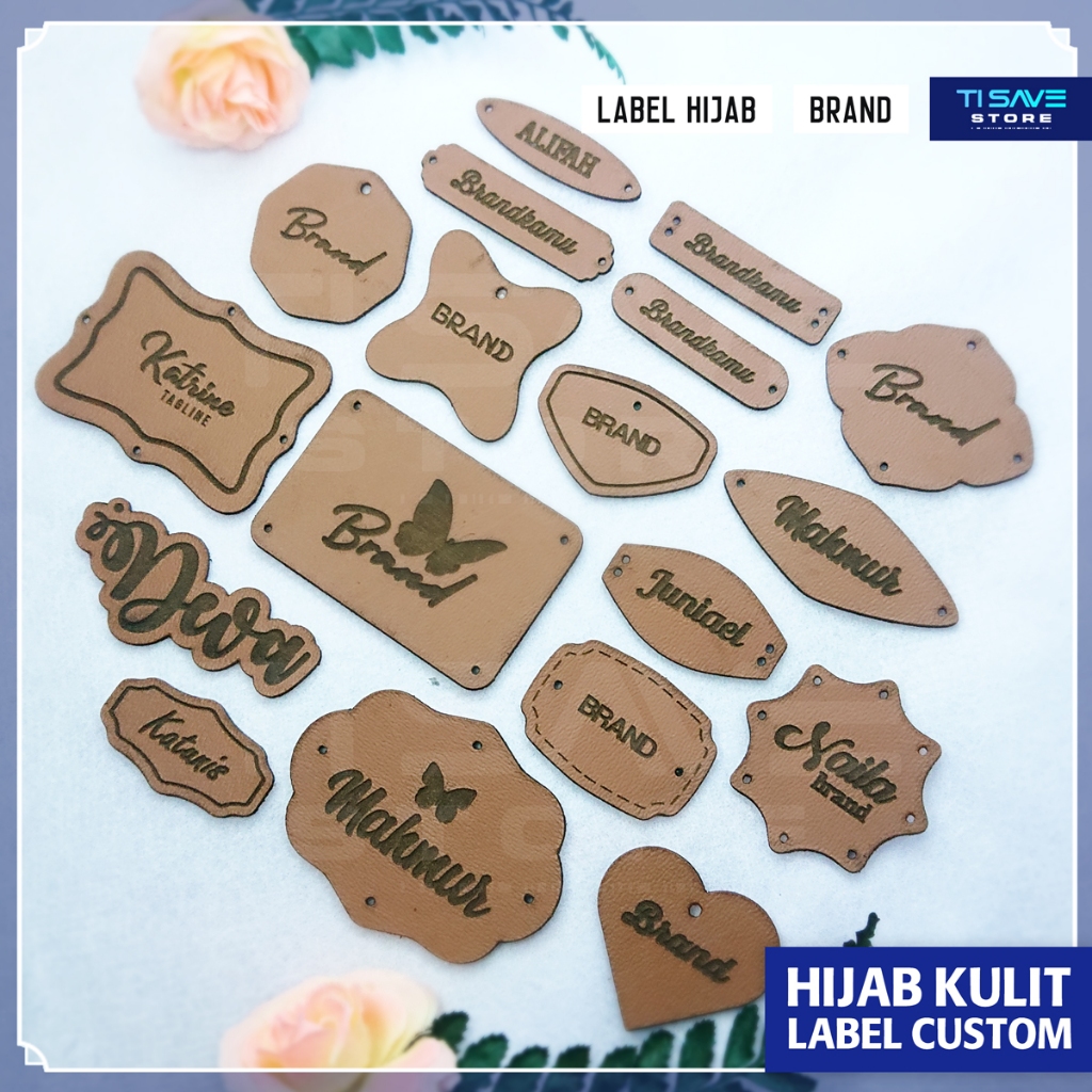 Termurah Label Kulit Sintetis Hijab Custom / Label Baju / Label Brand / Label Tas / Label Merk