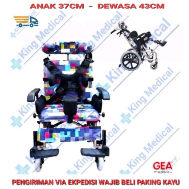 Kursi Roda Cerebral Palsy Anak Berkebutuhan Khusus GEA FS 985 LBJ (KHUSUS BLUE BIRD)