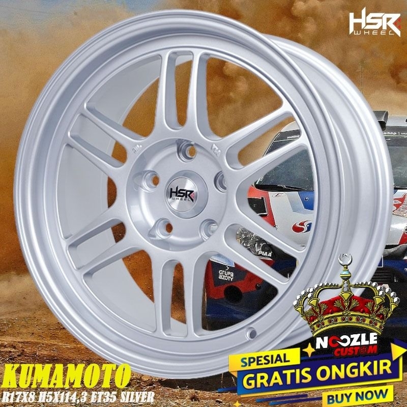 Velg Mobil R17 Merek HSR Kumamoto Pelek Racing Ring 17 Terbaru HSR