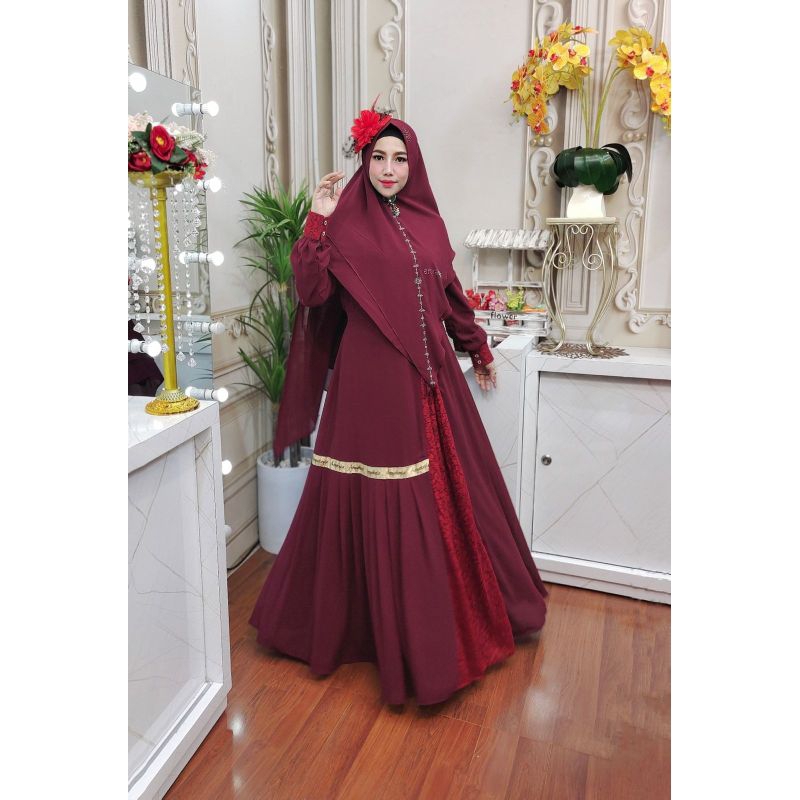 WAN ARSYAKAYLA Alisya syar'i by arsyakayla gamis cantik dewasa premium gamis kondangan mewah