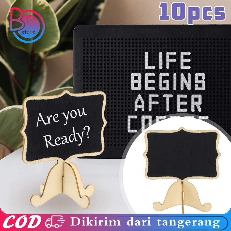 

10pcs/set Papan Tulis Kapur Kecil Mini Black Board Papan Kapur Menu Cafe Chalkboard Mini