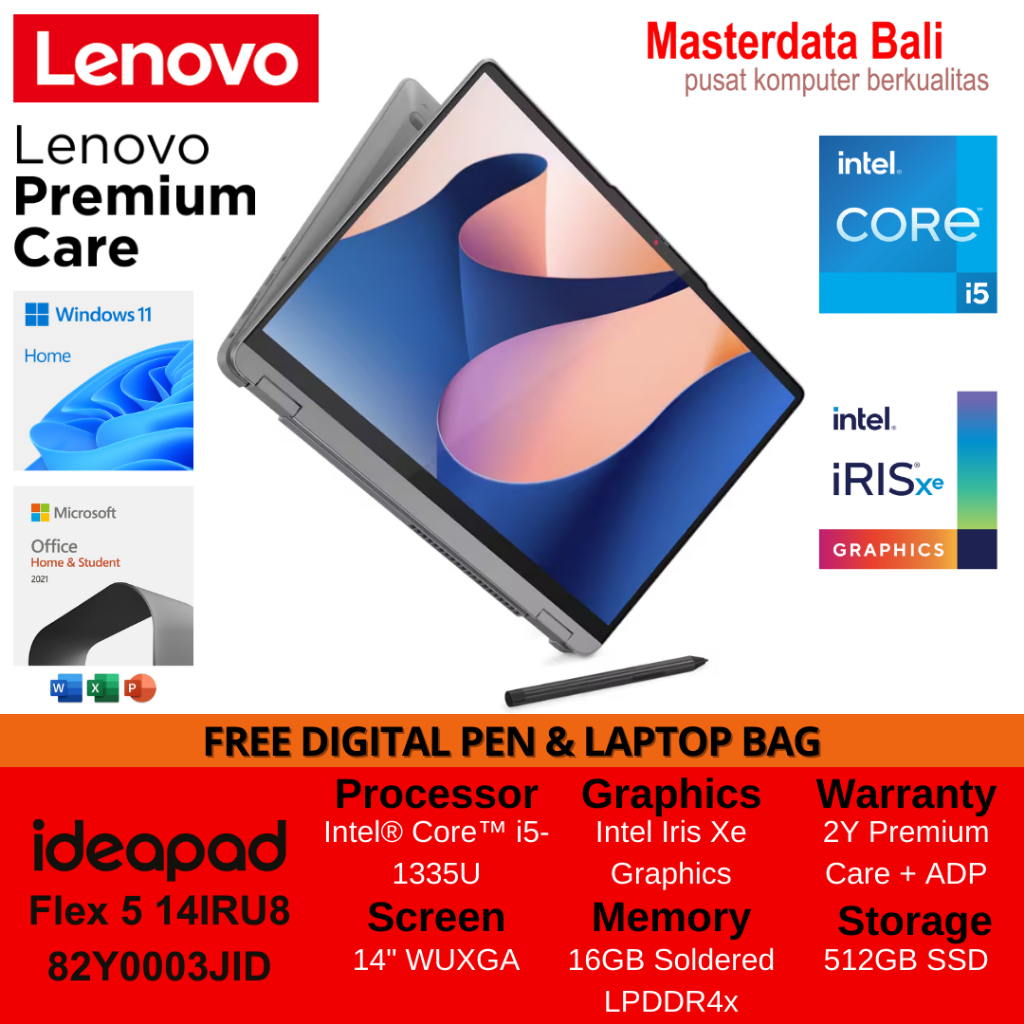 Laptop Lenovo IdeaPad Flex 5 14IRU8 Intel Core i5 14WUXGA IPS W11H+OHS