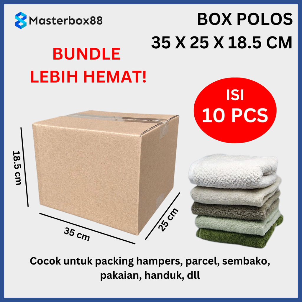 

Kardus/Karton/Box/Dus/Kotak Polos 35 x 25 x 18.5 cm 10 pcs