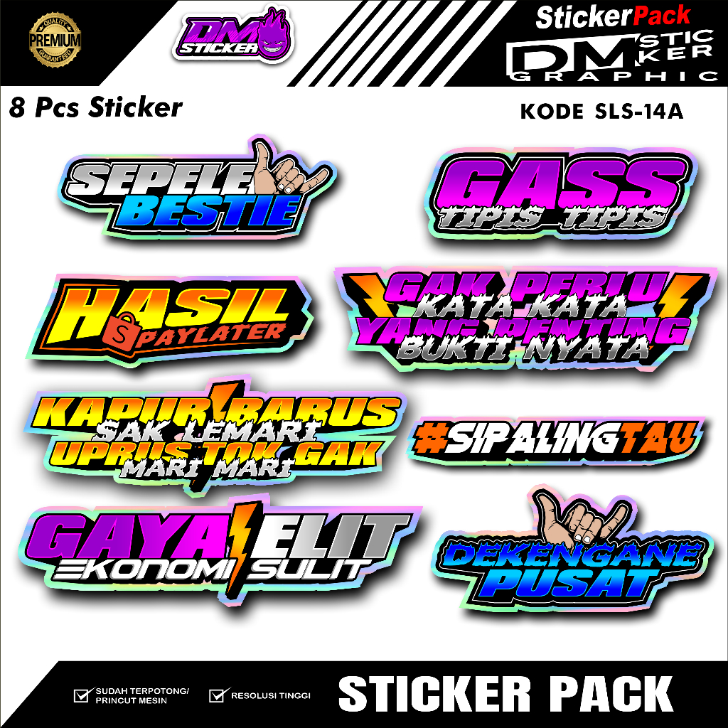 

STICKER TREND TIKTOK HOLOGRAM 10 RIBU DAPAT 8PCS KODE SLS-14