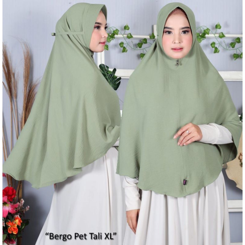 Bergo Maryam Crinkle Pet Tali Size XL/ Hijab Jilbab Crinkle Size XL
