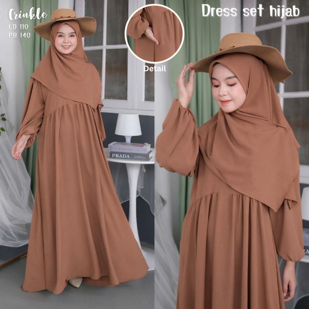 Ella dress set hijab | stelan wanita