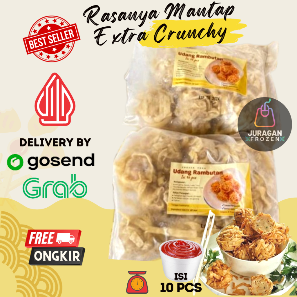 

BENTO UDANG RAMBUTAN FROZEN PREMIUM / DIMSUM GORENG CRISPY BOLA UDANG ALA RESTO HALAL