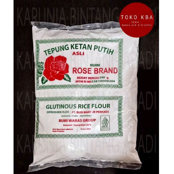 

Tepung Ketan Putih Asli Rose Brand Glutinous Rice Flour 500 Gram