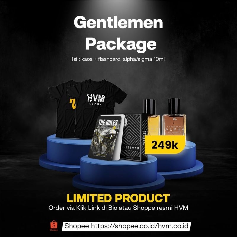 HVM Gentlemen Package [Kaos HVM_Parfum Alpha & Sigma_Flashcard]