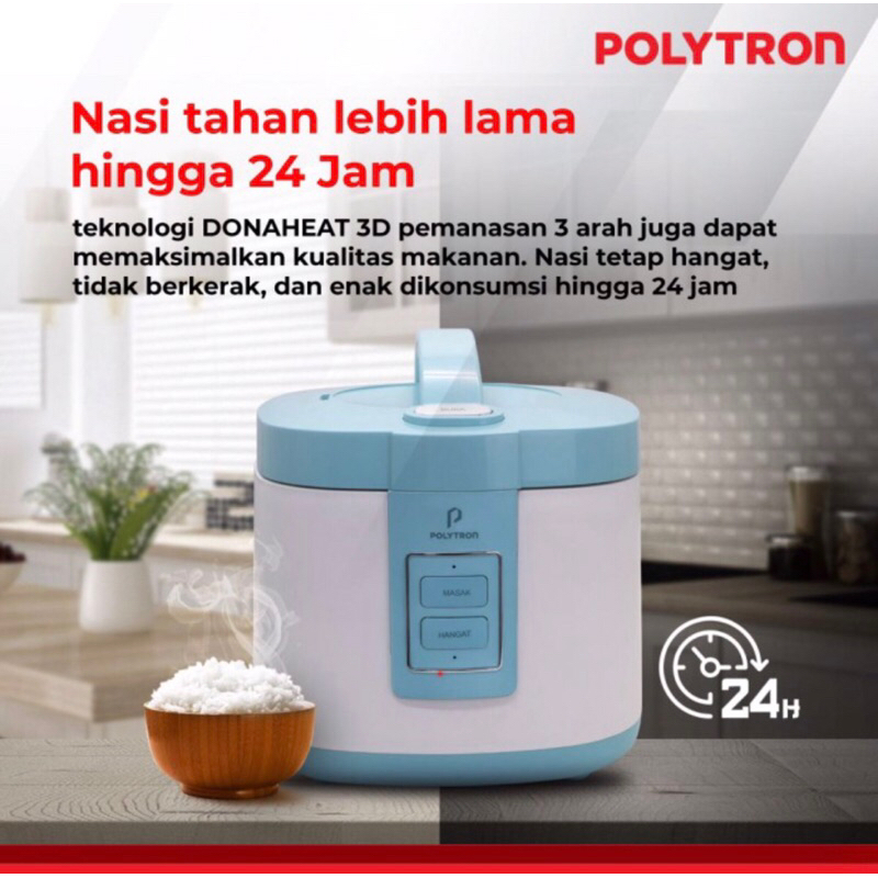 Polytron Rice cooker Model Korea - PRC 1202G 2 Liter