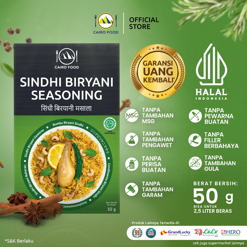 

Bumbu Biryani Sindhi Sehat – Tanpa MSG, 100% Rempah Murni | Cairo Food
