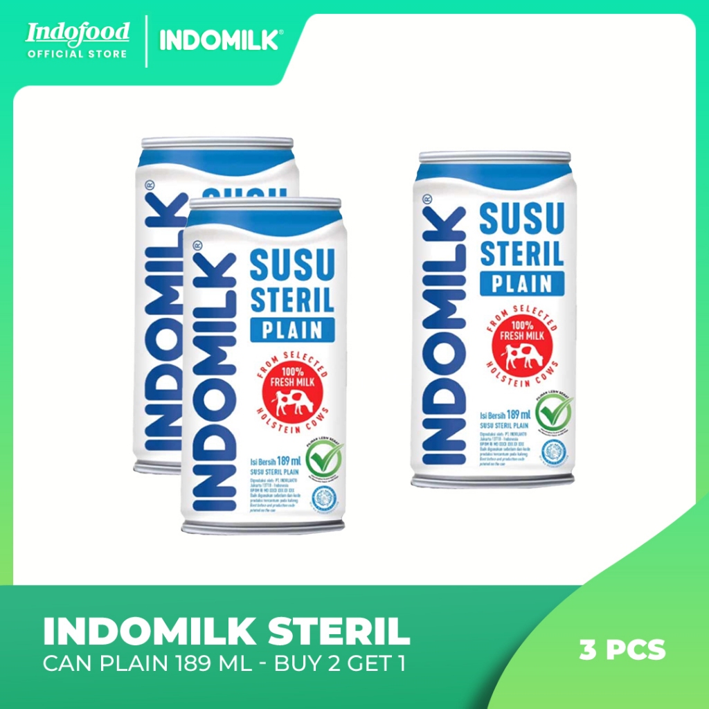 

Buy 2 Get 1 pcs - Indomilk Steril Can Plain 189 ml
