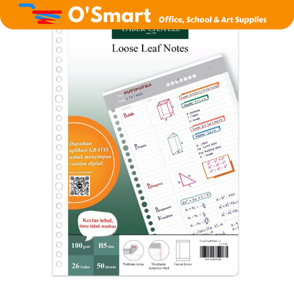 

KERTAS LOOSE LEAF FABER CASTELL B5 DAN A5