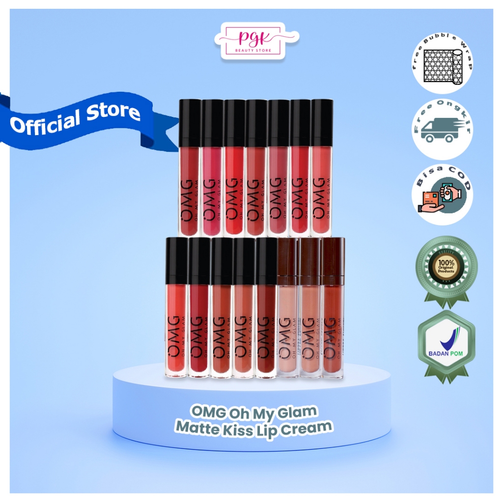 OMG Oh My Glam Matte Kiss Lip Cream 3.5g ( lipstick lipstik lipcream )