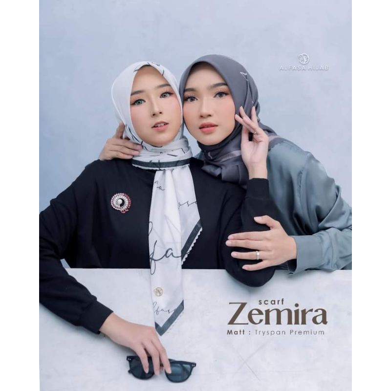 Alfasa Hijab Zemira Scarf Jilbab Segiempat Tryspan Premium