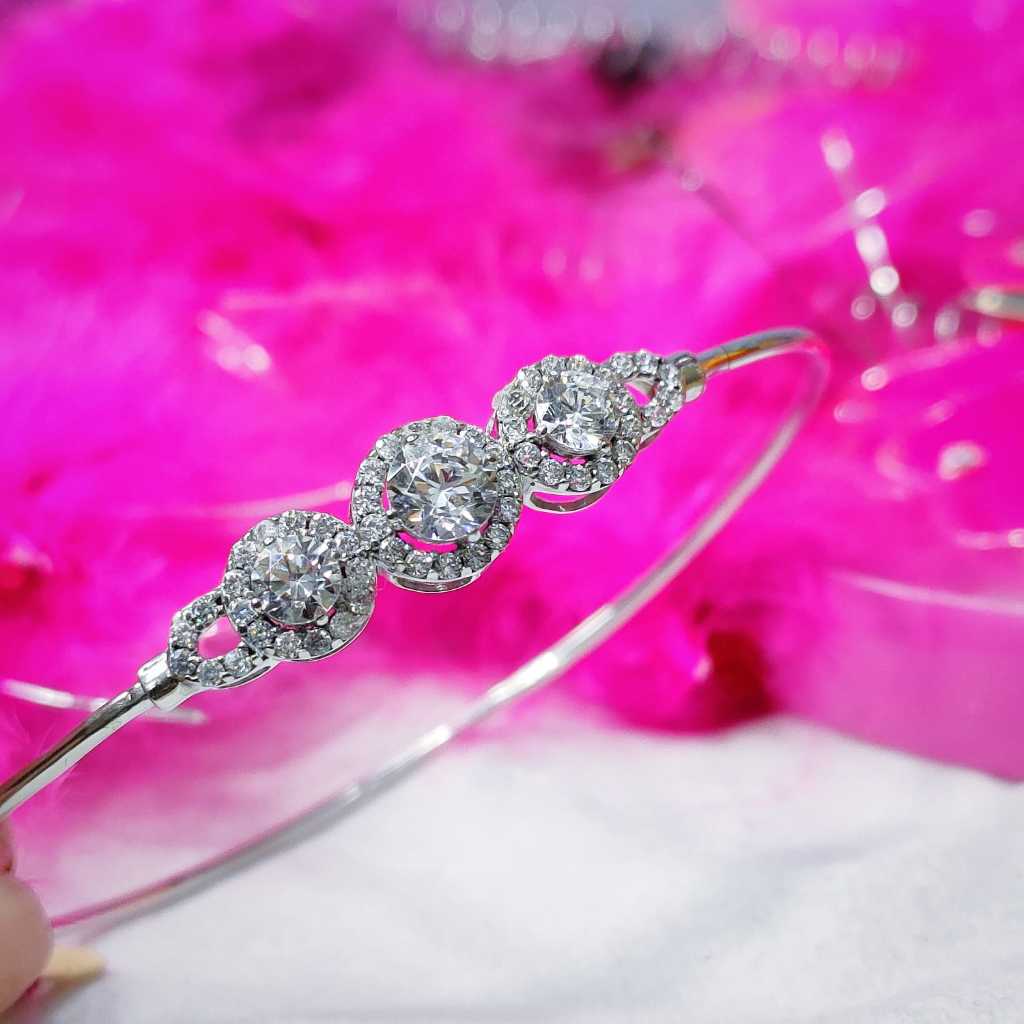 gelang bangle mata putih emas asli 8k/ 3.2 gram