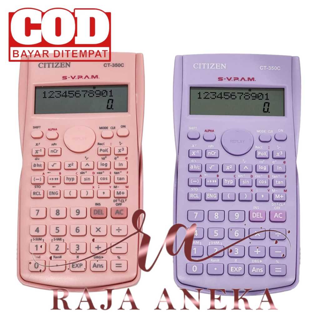 

Calculator Scientific CT-350C pink ungu pastel lilac Kalkulator anak sekolah trigonometri sin cos tan ct 350 c Warna Cantik Menarik