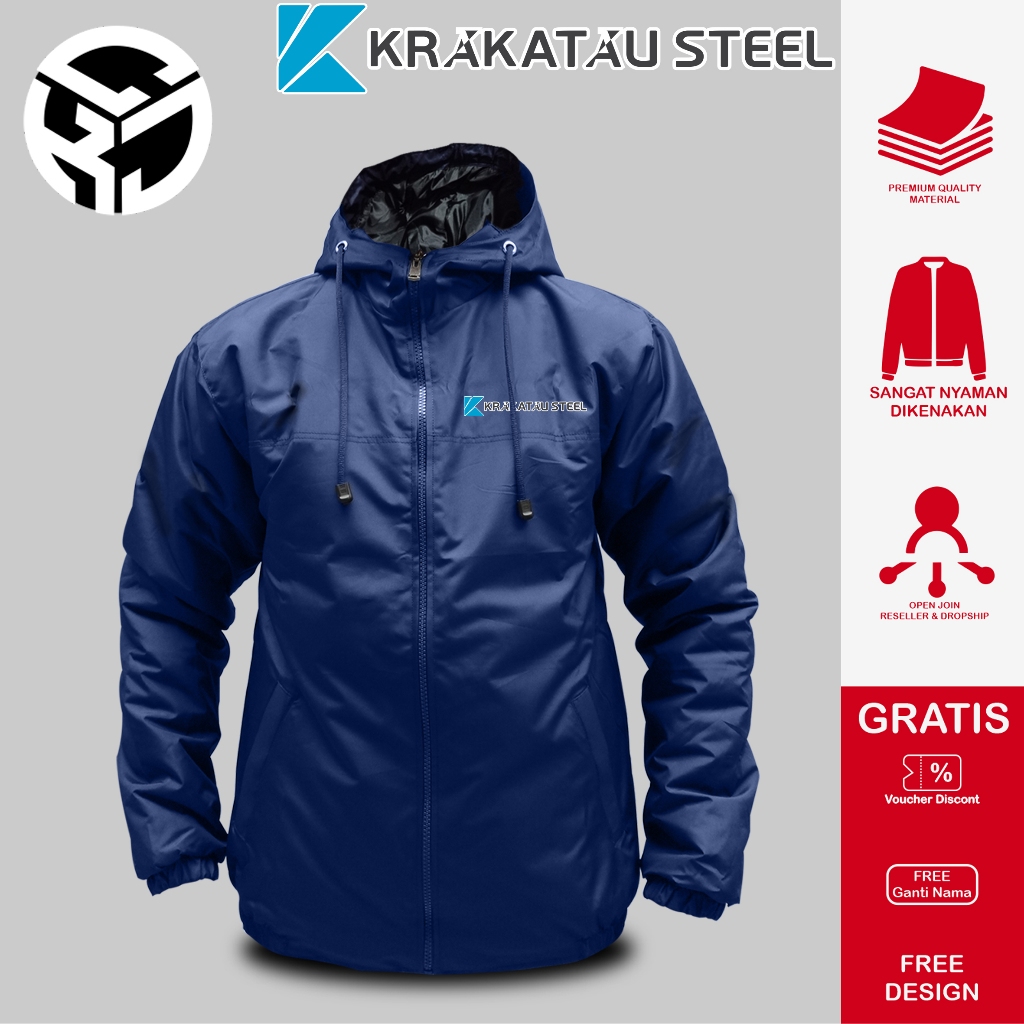 JAKET PABRIK KRAKATAU STELL WARNA NAVY DAN HITAM MIN ORDER 12 PCS