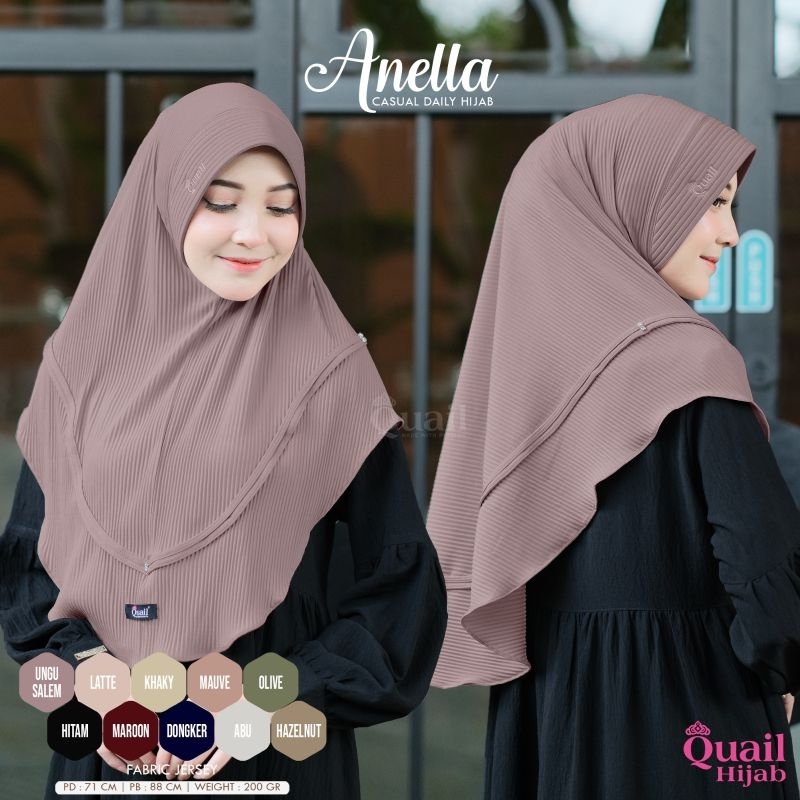 Jilbab Anella Plisket ori Quail Hijab