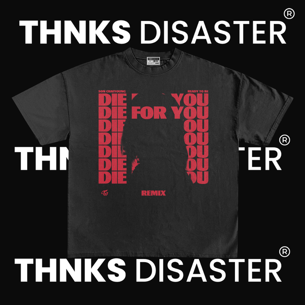 THNKSDISASTER | KAOS TWICE SON CHAEYONG BLACK | COMBED 24S | UNISEX | GRUNGE | BAND | KPOP | METAL |