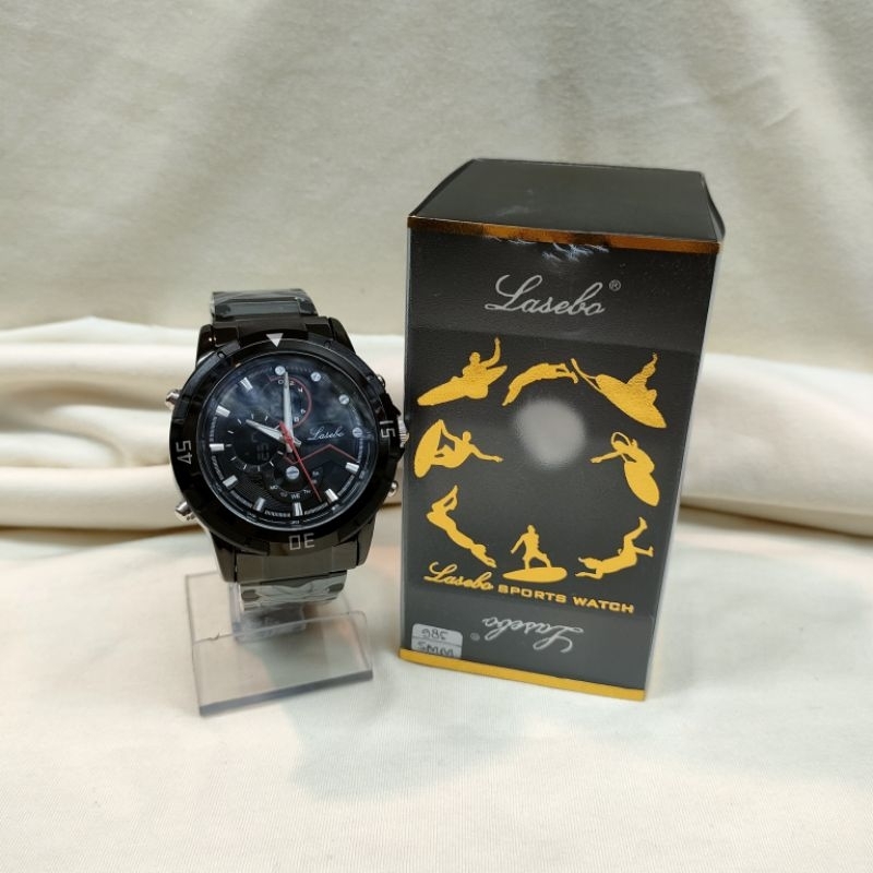Jam Tangan Lasebo 985 Rantai Dual Time Original Water Resistant