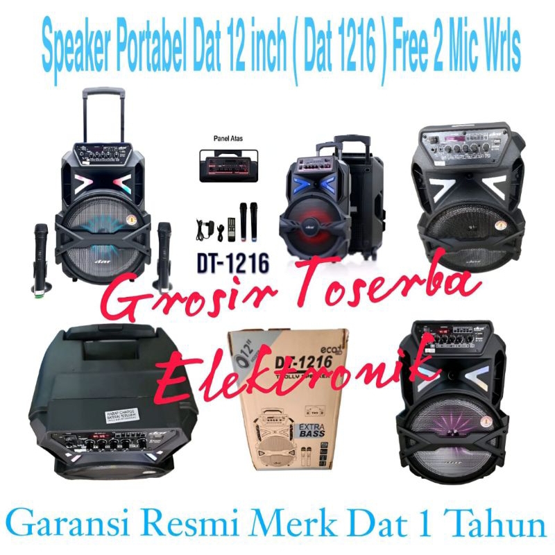 SPEAKER AKTIF 12 INCH DAT DT 1216 PORTABLE TROLLEY SPEAKER