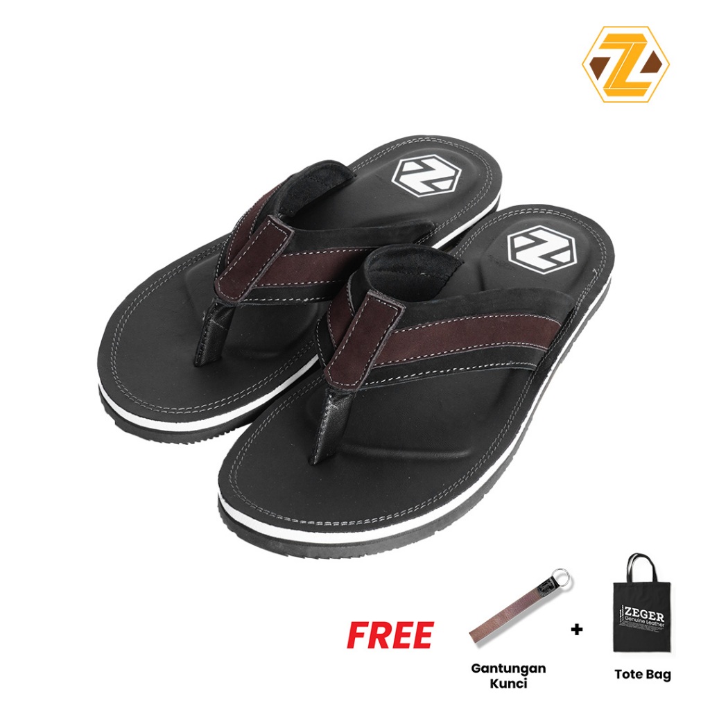ZEGER Sandal Casual Pria Kulit Jepit - AUSTIN 7711