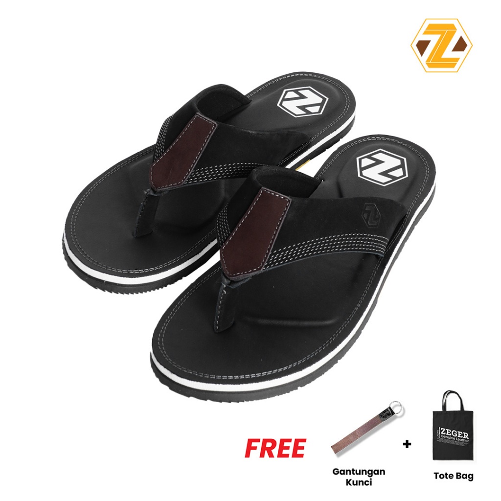 ZEGER Sandal Casual Pria Kulit Jepit - Austin 7710