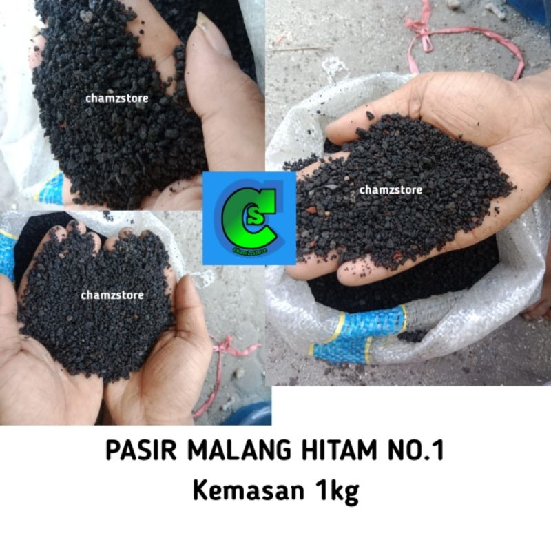 Pasir malang hitam halus No 1 / pasir malang No.1 1kg / media tanam pasir malang hitam No.1 / Pasir 