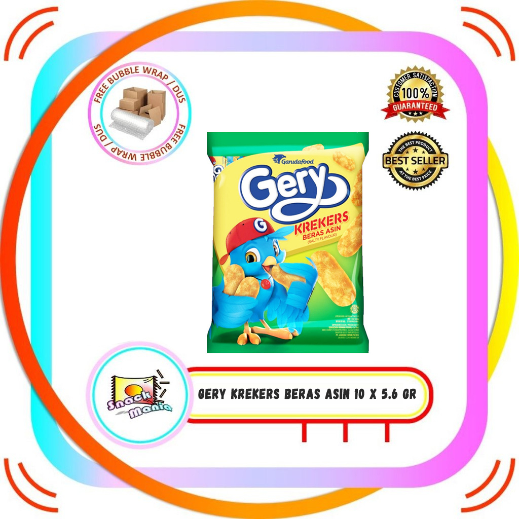 

Gery Krekers Beras Asin 10 pcs x 5.6 gr Rice Crackers BAG